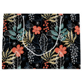 Grand Sac Cadeau Motif tropical feuille coloré (Devant)