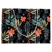 Grand Sac Cadeau Motif tropical feuille coloré (Dos)