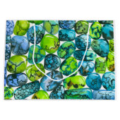 Grand Sac Cadeau Motif turquoise (Devant)