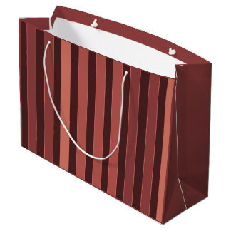 Grand Sac Cadeau Motif uni rayé marron rétro