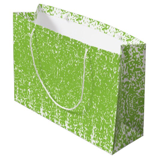 Grand Sac Cadeau Motif Vert Citron Grunge - Décoration Abstraite d' (Dos Angle)