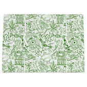 Grand Sac Cadeau Motif vert de biologie (Devant)