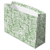 Grand Sac Cadeau Motif vert de biologie (Dos Angle)