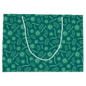 Grand Sac Cadeau Motif vert de microbes (Dos)