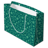 Grand Sac Cadeau Motif vert de microbes (Dos Angle)