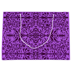 Grand Sac Cadeau Motif victorien en violet