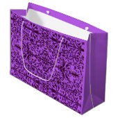 Grand Sac Cadeau Motif victorien en violet (Devant Angle)
