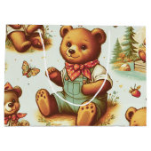 Grand Sac Cadeau Motif vintage Cute Teddy Bear (Dos)