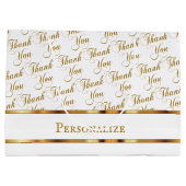 Grand Sac Cadeau motif Word de script Merci - Personnalisé (Dos)