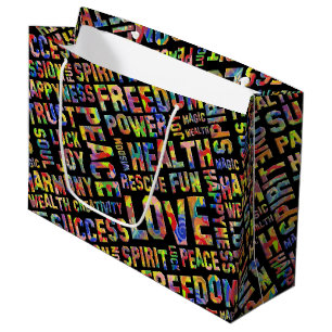 Grand Sac Cadeau Mots De La Voie Esprit / Pensée Positive 1