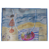 Grand Sac Cadeau Mouettes Sur La Plage (Dos)