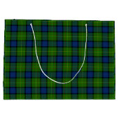 Grand Sac Cadeau Muir Moore écossais vert bleu plaid (Dos)