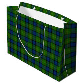 Grand Sac Cadeau Muir Moore écossais vert bleu plaid (Dos Angle)