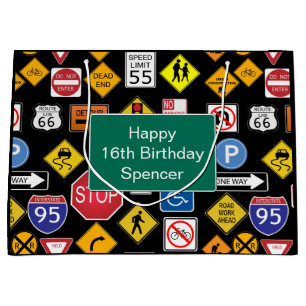 Grand Sac Cadeau Multi-Occasion personnalisée de plaque de rue