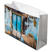 Grand Sac Cadeau Mur bleu et porte (Dos Angle)