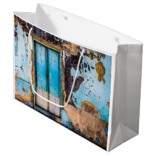 Grand Sac Cadeau Mur bleu et porte