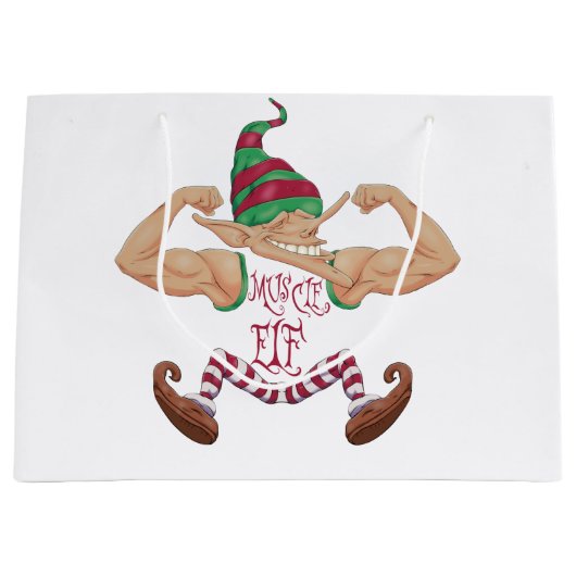 Grand Sac Cadeau Muscle Elf (Devant)