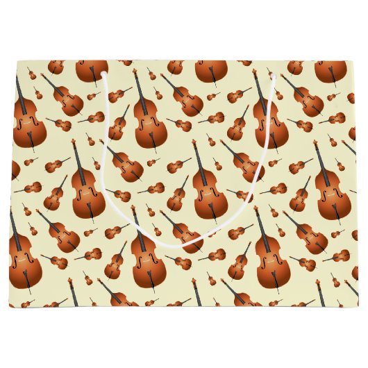 Grand Sac Cadeau Musicien de basse debout Musique enseignant Jazz B (Devant)