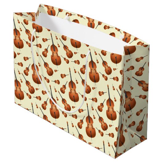 Grand Sac Cadeau Musicien de basse debout Musique enseignant Jazz B (Dos Angle)