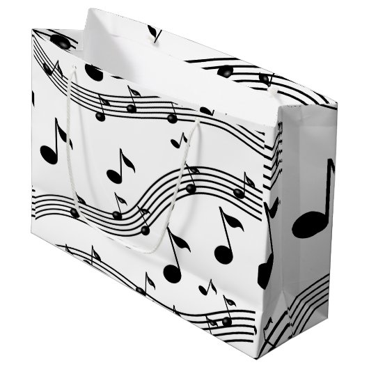 Grand Sac Cadeau Musique à motif sonore (Devant Angle)