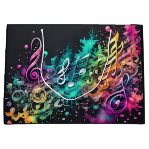 Grand Sac Cadeau musique graffiti