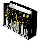 Grand Sac Cadeau Musique Note élégante Clés de piano de luxe (Devant Angle)