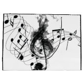Grand Sac Cadeau Musique Note fumée noire et blanche (Dos)
