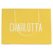 Grand Sac Cadeau Mustard Jaune Simple Élégant Nom élégant (Devant)