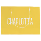 Grand Sac Cadeau Mustard Jaune Simple Élégant Nom élégant (Dos)