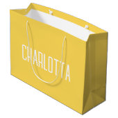 Grand Sac Cadeau Mustard Jaune Simple Élégant Nom élégant (Dos Angle)