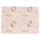 Grand Sac Cadeau Mystical Libra Zodiac Pattern in Brown & Burgundy (Dos)