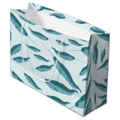 Grand Sac Cadeau Narwhal dans le Motif de l'océan bleu (Devant Angle)