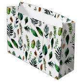 Grand Sac Cadeau Nature botanique du feuillage vert (Dos Angle)