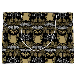 Grand Sac Cadeau Nature Owl Folk Art