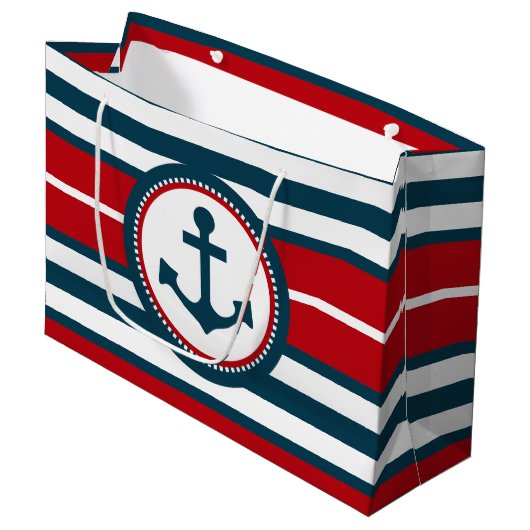 Grand Sac Cadeau Nautical design (Devant Angle)