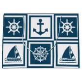 Grand Sac Cadeau Nautical themed design (Devant)