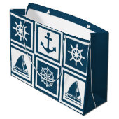 Grand Sac Cadeau Nautical themed design (Dos Angle)