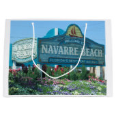 Grand Sac Cadeau Navarre Beach, Floride, Affiche de bienvenue (Devant)