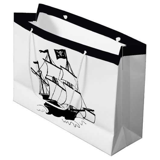 Grand Sac Cadeau Navire pirate (Devant Angle)
