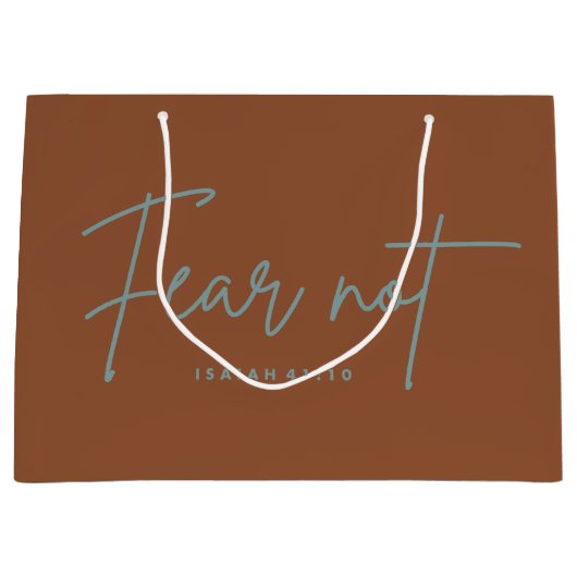 Grand Sac Cadeau "Ne crains pas." Ésaïe 41:10 (Devant)