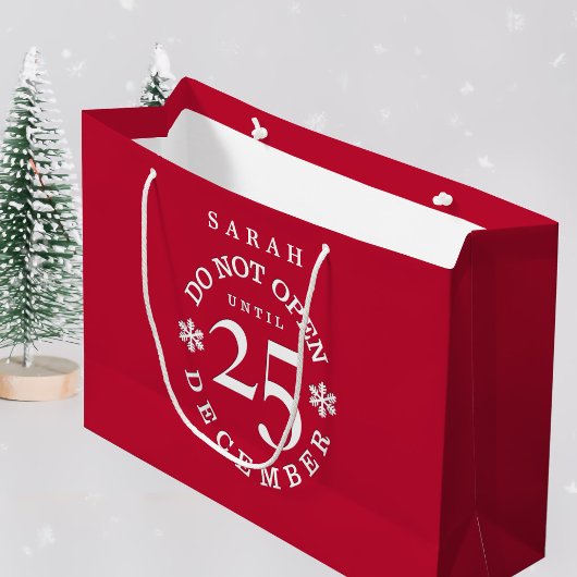 Grand Sac Cadeau Ne pas ouvrir avant le 25 décembre Noël