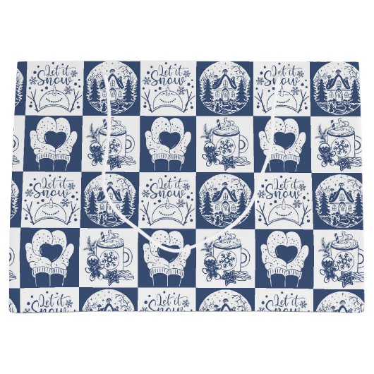 Grand Sac Cadeau Neige (Devant)