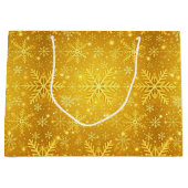Grand Sac Cadeau Neige dorée (Devant)