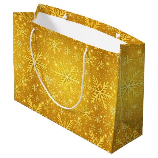 Grand Sac Cadeau Neige dorée (Dos Angle)