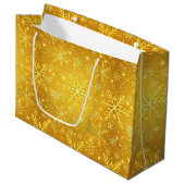 Grand Sac Cadeau Neige dorée (Devant Angle)