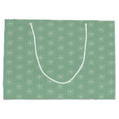 Grand Sac Cadeau Neige rustique Sur Vert (Dos)