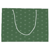 Grand Sac Cadeau Neige rustique Sur Vert (Dos)