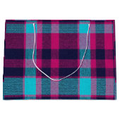 Grand Sac Cadeau Neo-Fuchsia Plaid (Devant)
