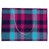 Grand Sac Cadeau Neo-Fuchsia Plaid (Dos)