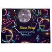 Grand Sac Cadeau Neon Glow Disco Dance Anniversaire (Devant)